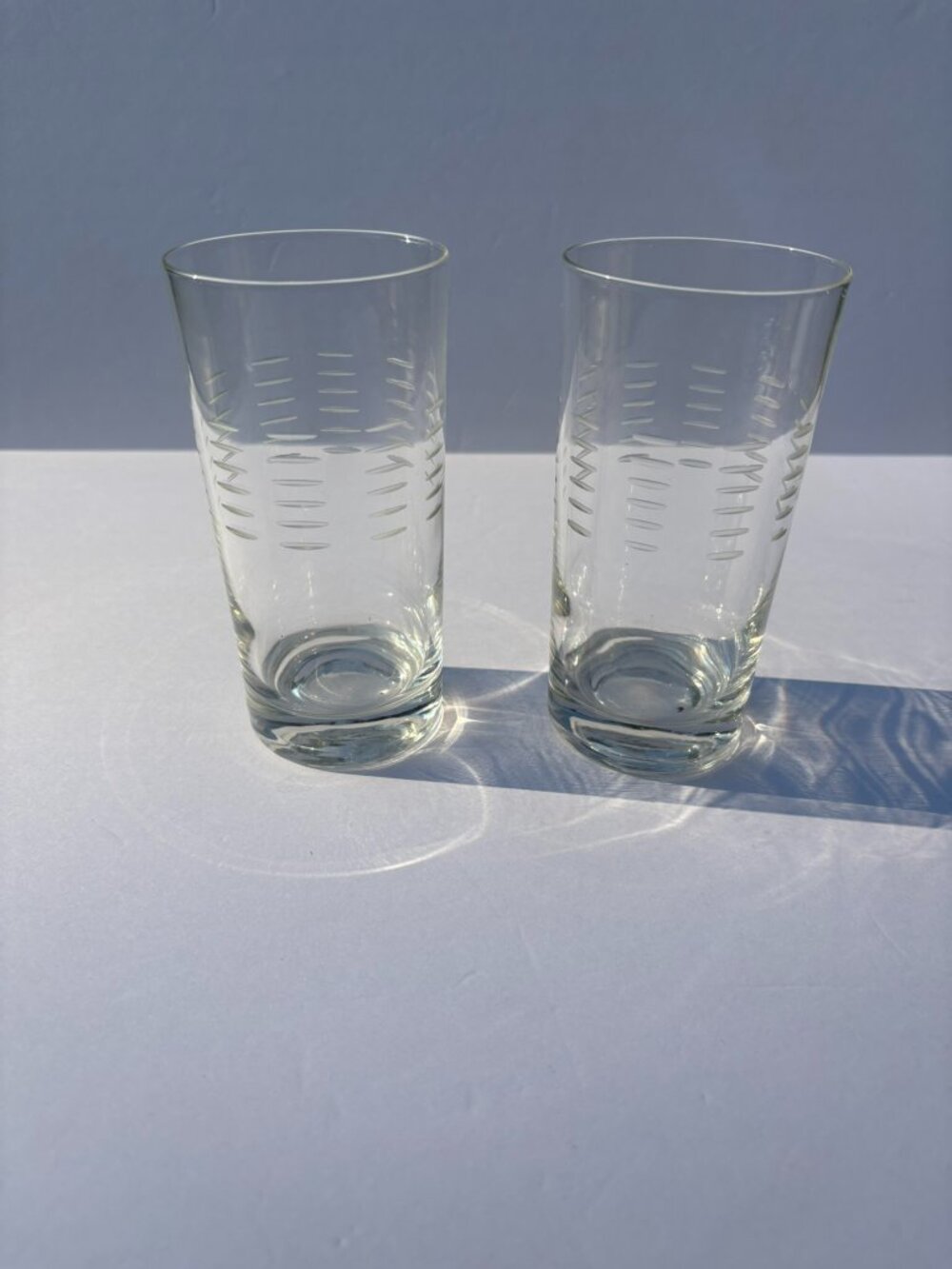 ✨ Vintage Mid-Century Modern Libbey "Dartel" Highball Glasses - Set of 2 ✨
